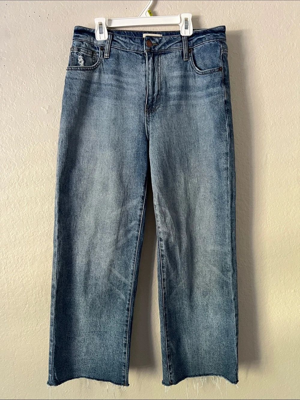 EUC OLIVER LOGAN Jeans Cropped Raw Hem Cotton Blend Size 28